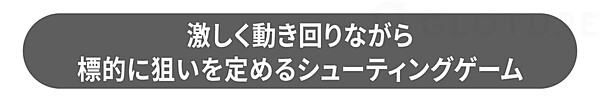 激しく動き回りながら 標的に狙いを定めるシューティングゲーム